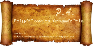 Polyákovics Annamária névjegykártya