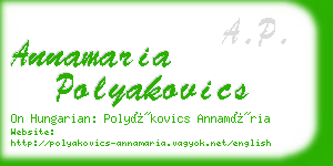 annamaria polyakovics business card